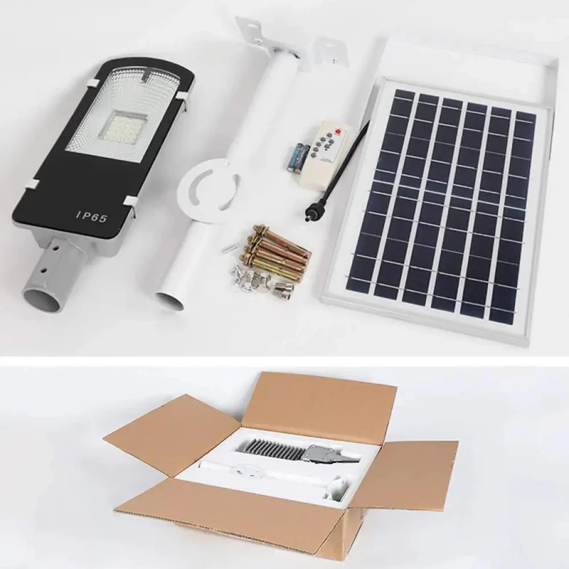 Top Notch 30W Solar Street Light Packing 1800 Lumen Killer Glow And Badass IP65 Waterproof Aluminum Body With Slick Remote Control And Automatic Motion Tracking Mode For Outdoor Setup