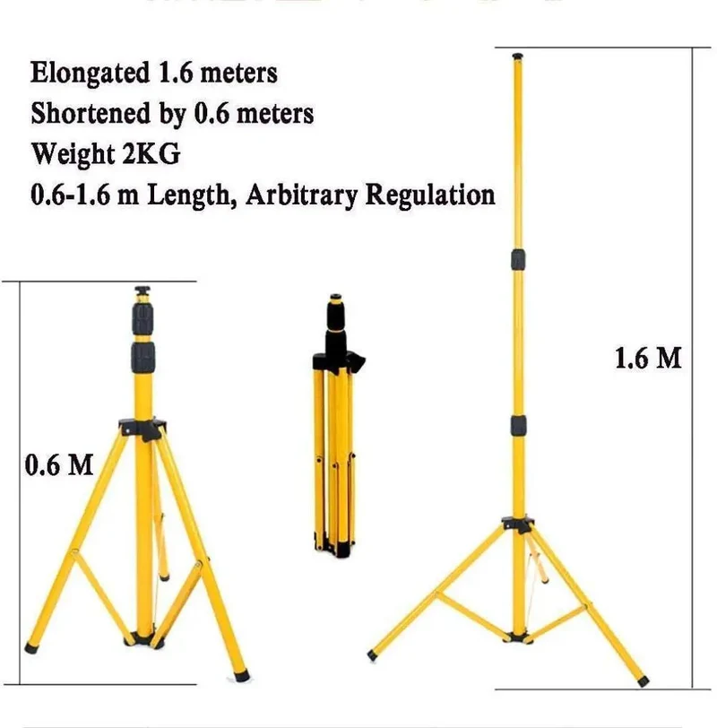 Built Tough 500W LED Floodlight Spotlight With Foldable Adjustable Tripod Stand Portable Rechargeable Fixture 130 LEDs 270 Degree Swivel Head No Hassle Setup For Jobsites Or Tailgates Anywhere