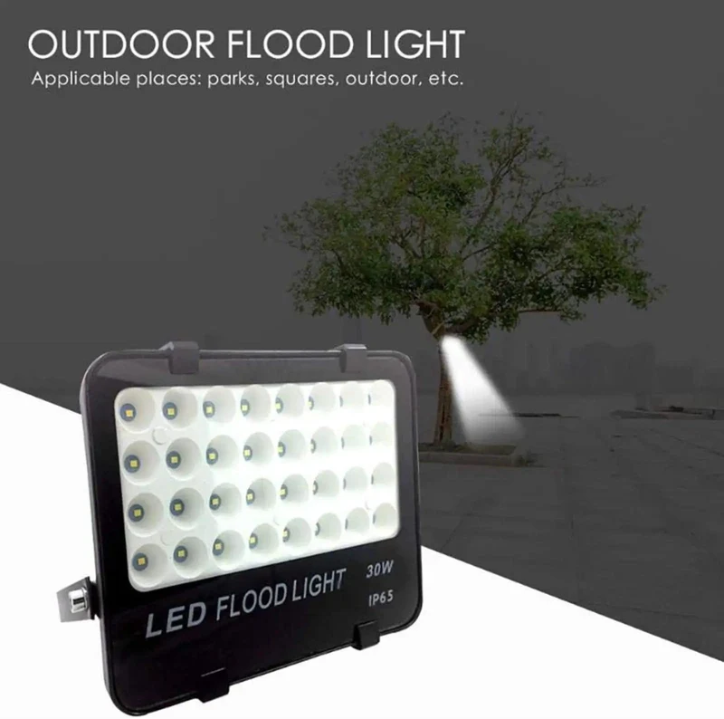 Solar Led Flood Light 30 Watt 3000 Lumens IP65 Waterproof Outdoor Security Fixture With Heavy Duty Adjustable Bracket For Backyard Or Driveway Illumination No Brainer Setup Built Tough For Seasons