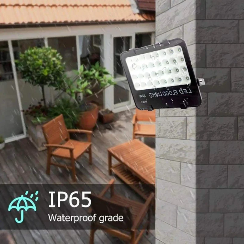 Solar Led Flood Light 30 Watt 3000 Lumens IP65 Waterproof Outdoor Security Fixture With Heavy Duty Adjustable Bracket For Backyard Or Driveway Illumination No Brainer Setup Built Tough For Seasons