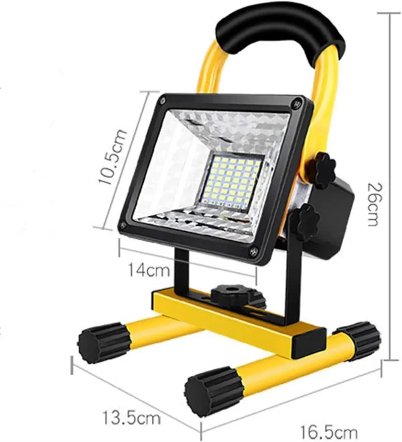 Smokin Heat 100W Rechargeable LED Work Light Portable Floodlight Rock Solid Aluminum Build Knockout 2800 Lumens Three Lighting Modes Adjustable Knobs Lightweight Grip Handle Ideal For Job Sites Camping And Rough Tasks Demanding Serious Illumination No