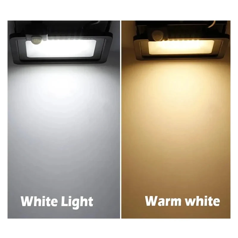 Straight Up Heavy Duty PIR Motion Sensor LED Flood Light Dang Solid Waterproof Wall Security Spotlight Plug And Play Outdoor Yard Garden Patio Lighting 30W 50W 100W 6000K Cold White