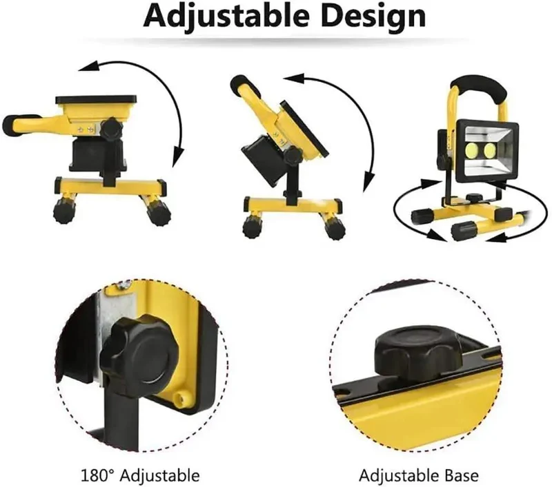 Legit Tough Portable Led Floodlight Pumping Out 30 Watts And 800 Lumens As A Rechargeable Job Site Light IP65 Waterproof Build Ready For Yard Jobs Or Late Night Shifts Featuring Four Brightness Levels Plus Emergency Flash Mode