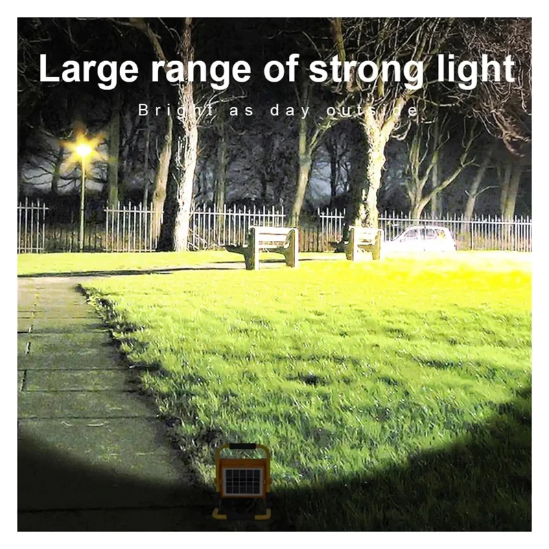 Heavy Duty Solar Flood Light 2000W Portable LED Spotlight Rechargeable Aluminum Projector Light Rock Solid Build For Yard Party Setup Court Area Warehouse Zero Hassle Installation All Weather Resistance Top Tier Brightness