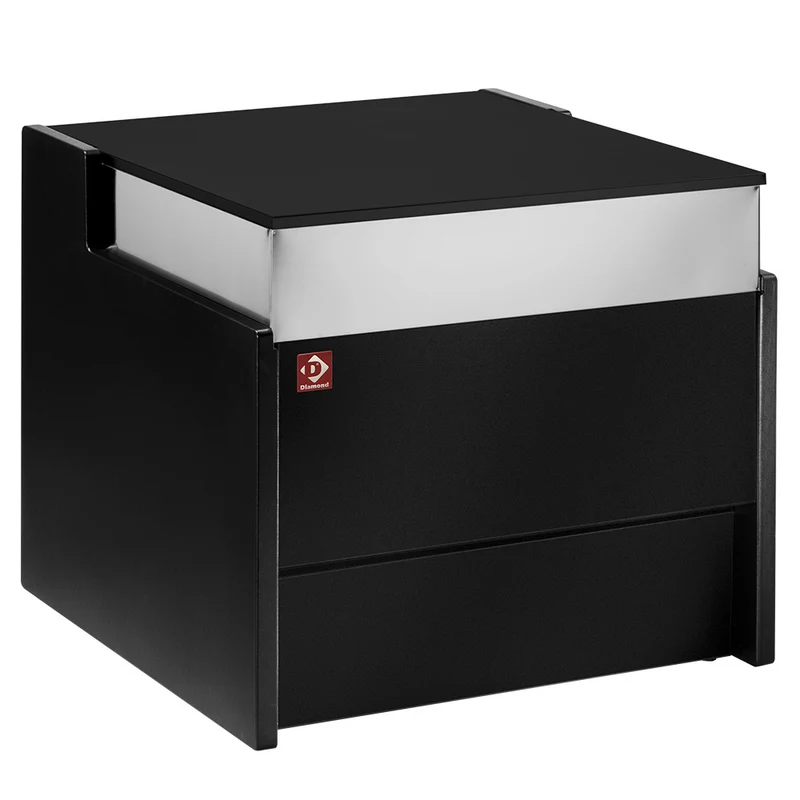 Kassentisch mit Granitplatte , 70 cm breit , Schwarz, VZT-700/B5