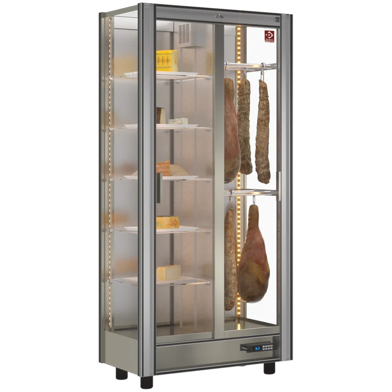 Fleischkühlschrank 530 L , Standvitrine mit LED-Beleuchtung & Glastüren, VSA-1-R2