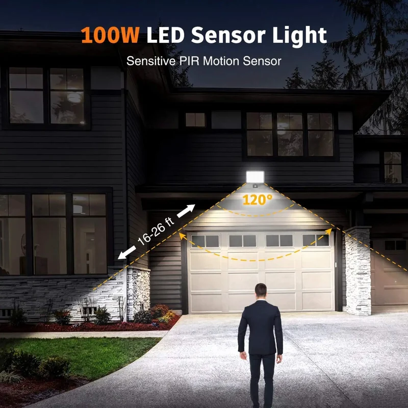 Rugged Workhorse Led Flood Light With Integrated Motion Sensor Daylight White 6500K Outdoor Indoor Security Spotlight For Garage Yard Parking Lot And Warehouse Built To Handle Anything You Throw At It