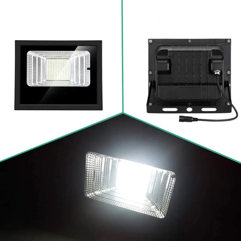 Knockout Outdoor Solar Flood Lights With Remote Control And IP66 Waterproof Housing For Backyard Security Dimmable Brightness Dusk To Dawn Sensor Heavy Duty Led Array No Hassle Mounting