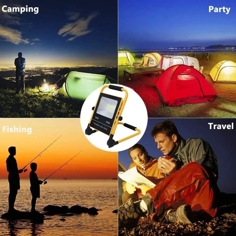 Heavy Duty Portable Led Work Light Rechargeable Solar Flood Lamp Waterproof Construction Spotlight With Massive Battery Backup And Extended Run Time Straight Up Built Damn Tough For Any Job Site