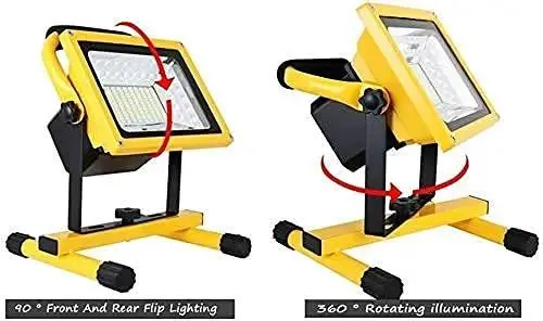 Heavy Duty Rechargeable LED Floodlight Featuring 14400 mAh Battery Delivers 5000 Lumens Of Beast Mode Brightness Portable Task Lamp With 360 Degree Swivel Head Built For Backyard Hangouts And Construction Sites