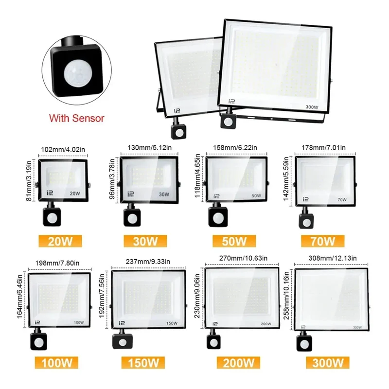 Badass Outdoor Led Floodlight With Motion Sensor And Ip66 Waterproof Build For Yard Garden And Warehouse 50W 100W Aluminum Housing Security Spotlight Goes Off Bright When You Walk By With Cold Warm Or Neutral Light Setup Is Easy