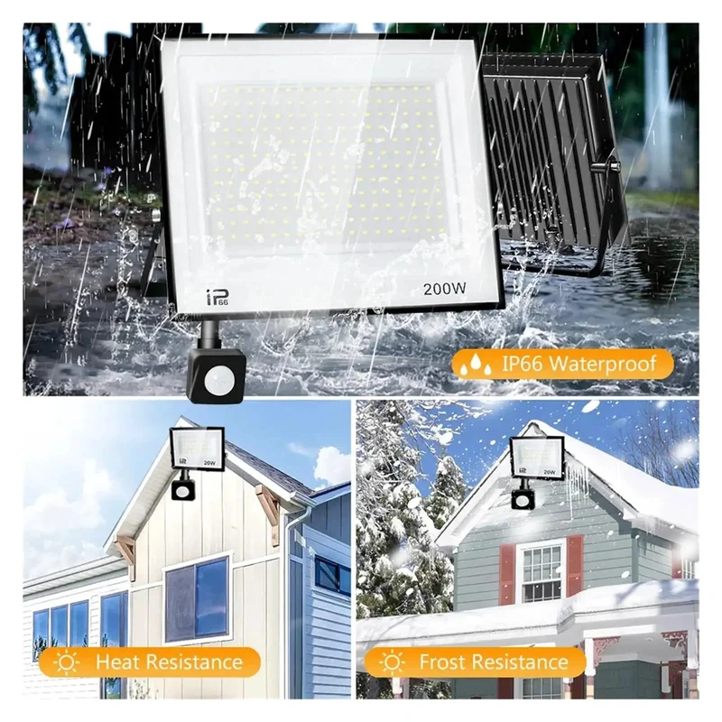 Badass Outdoor Led Floodlight With Motion Sensor And Ip66 Waterproof Build For Yard Garden And Warehouse 50W 100W Aluminum Housing Security Spotlight Goes Off Bright When You Walk By With Cold Warm Or Neutral Light Setup Is Easy