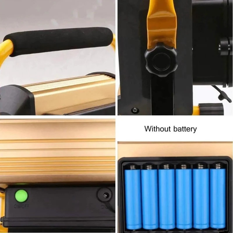 Ultra Bright 100W Led Rechargeable Work Light Pumping Out 2000 Lumens Of Badass Flood Illumination Featuring Rugged Ip65 Waterproof Housing And Heavy Duty Battery Pack For Tough Jobsite And Outdoor Runs