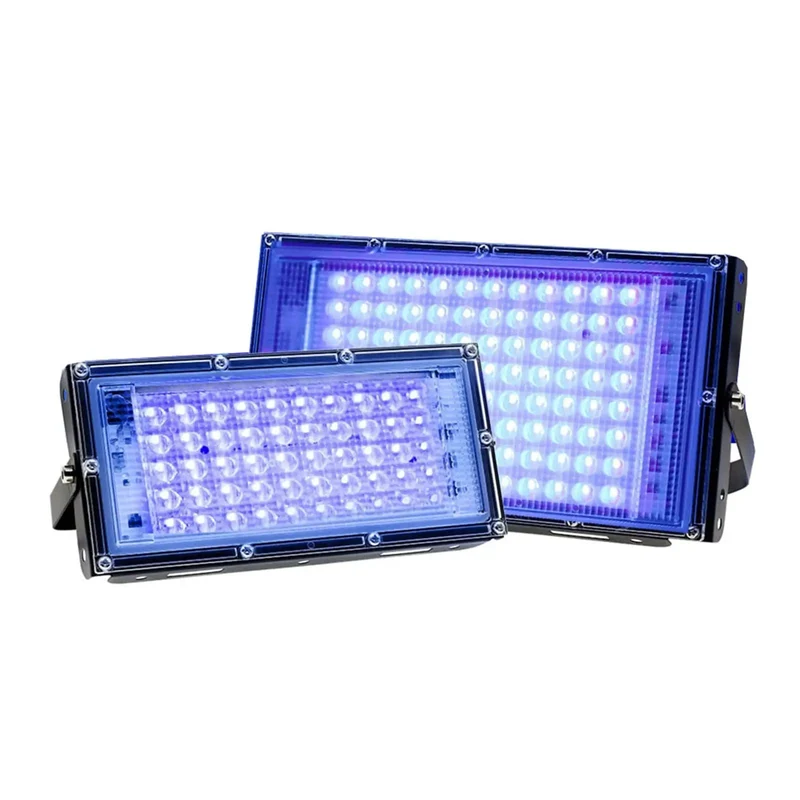 Heavy Duty Outdoor Ultraviolet UV Black Light Flood Lamp 50W Or 100W IP66 Weatherproof Aluminum Housing With Cord For Dope Party Vibes And Resin Crafting Sessions