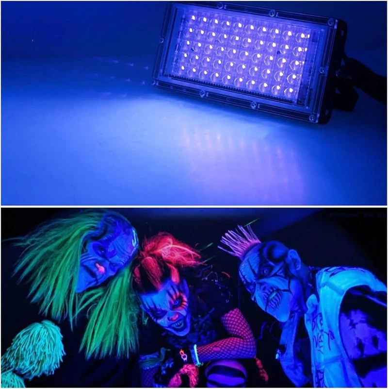 Heavy Duty Outdoor Ultraviolet UV Black Light Flood Lamp 50W Or 100W IP66 Weatherproof Aluminum Housing With Cord For Dope Party Vibes And Resin Crafting Sessions