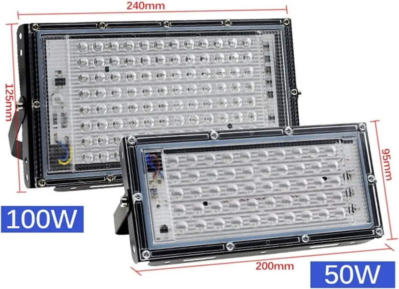 Heavy Duty Outdoor Ultraviolet UV Black Light Flood Lamp 50W Or 100W IP66 Weatherproof Aluminum Housing With Cord For Dope Party Vibes And Resin Crafting Sessions
