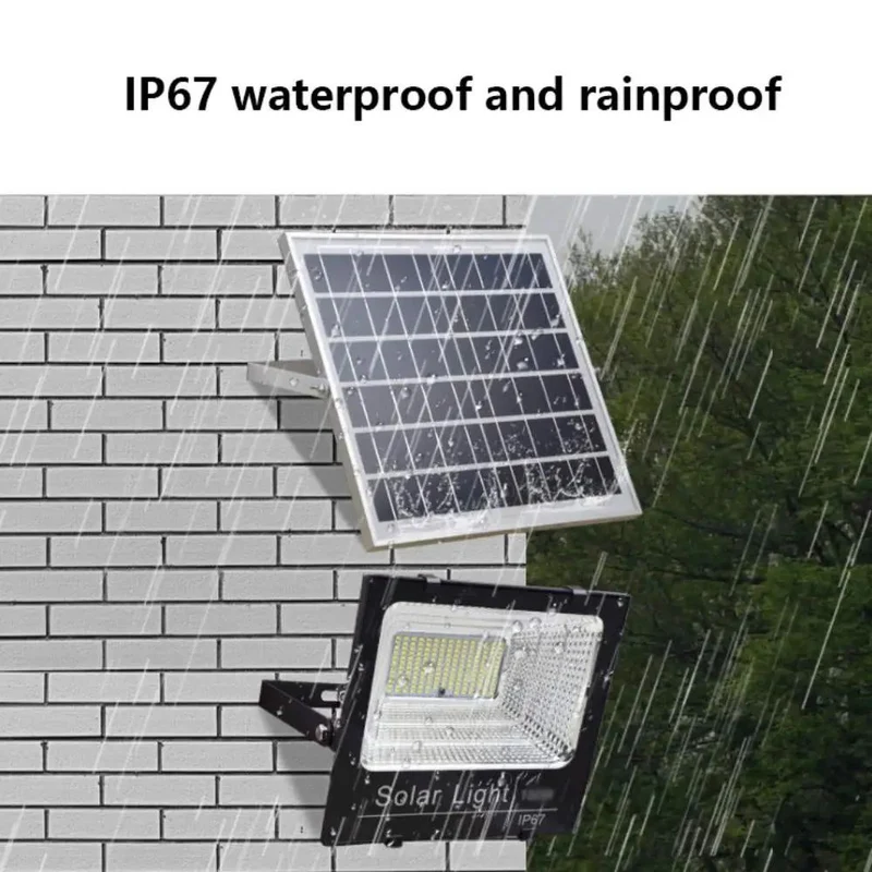 Tough As Nails Solar Security Flood Lights With 108 Led Bulbs And 60 Watt Output Featuring Durable IP67 Waterproof Build Three Custom Lighting Modes And Slick Wireless Remote For Backyards Patios And Driveways