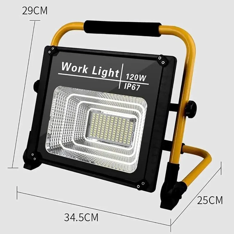 Heavy Duty 120W Rechargeable Led Floodlight With Badass Weatherproof Remote Control And Tuned Timer Rock Solid Job Site Beast For Outdoor Grunt Work And Weekend Campouts