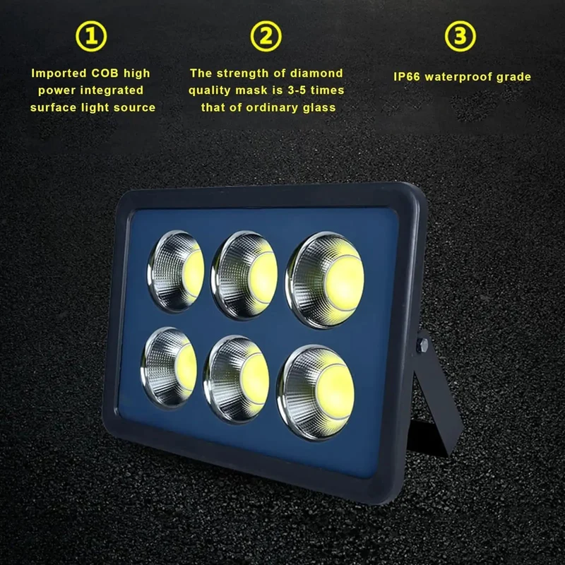 Badass Led Floodlight Outdoor Ip66 Waterproof Security Light High Lumen Aluminum Alloy Heat Dissipation 100W 300W 600W Savage Power Gnarly Illumination No Cap Brightness Tough Rugged Design Heavy Duty Yard Garage Warehouse Lighting