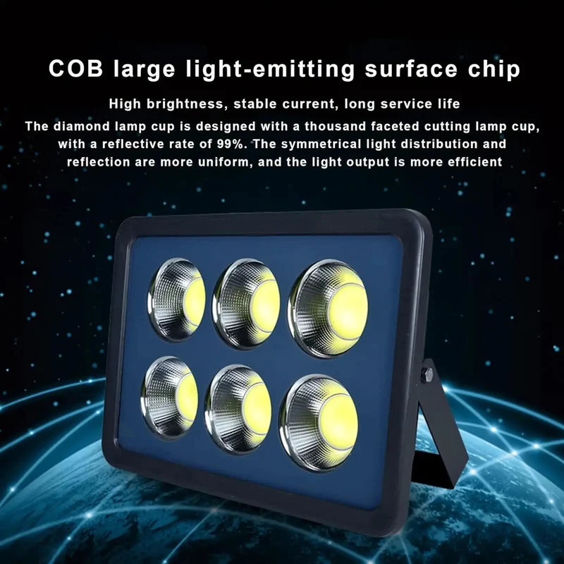 Badass Led Floodlight Outdoor Ip66 Waterproof Security Light High Lumen Aluminum Alloy Heat Dissipation 100W 300W 600W Savage Power Gnarly Illumination No Cap Brightness Tough Rugged Design Heavy Duty Yard Garage Warehouse Lighting