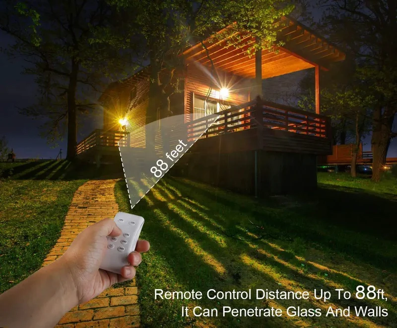 Built Tough 30W LED Solar Flood Lights With Remote Smart Motion Sensor Dual Color Temperature IP66 Weatherproof Outdoor Security Lighting No Fuss Power Storage