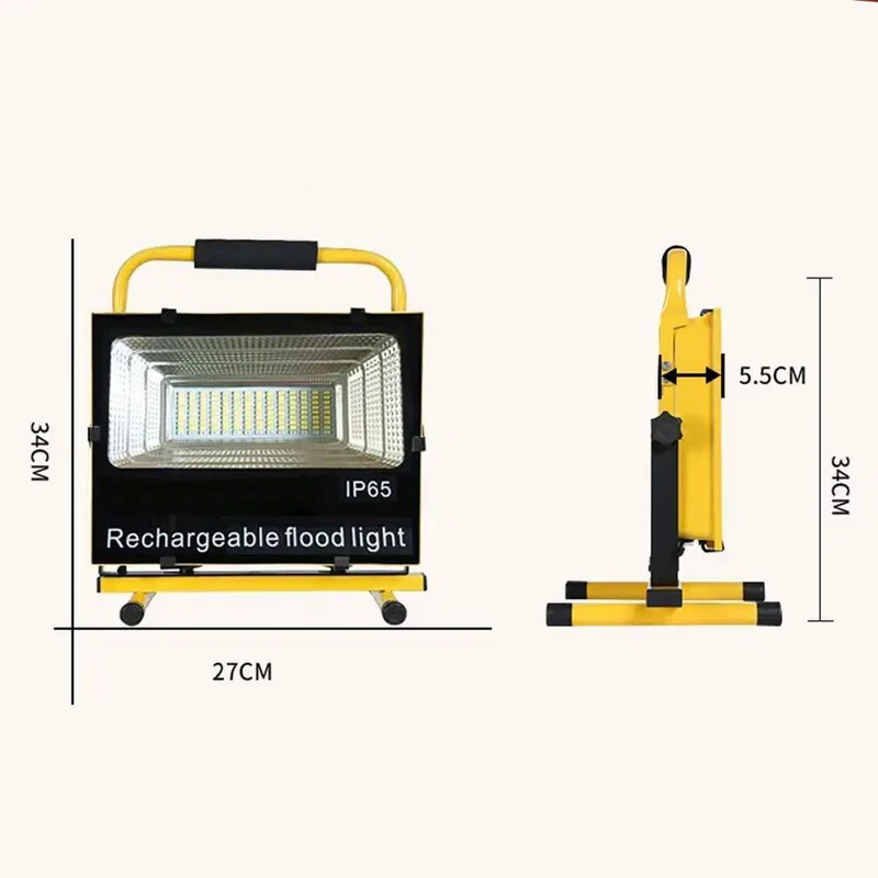 Badass 60W LED Floodlight Portable Rechargeable Work Light Featuring A Massive 120 Degree Wide Beam Plus 360 Swivel And Tilt Head Designed Plug And Play For Any Heavy Duty Outdoor Camping Project