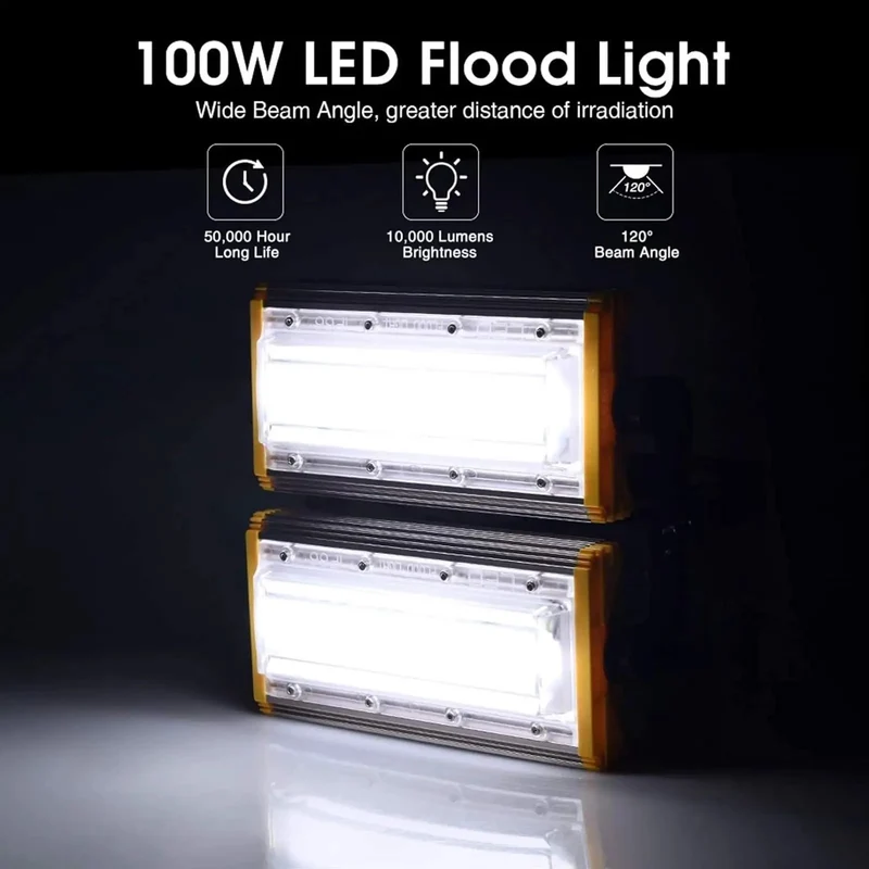 Straight Up Bright 100 Watt Led Flood Lights Ip65 Waterproof Outdoor Security Fixture Badass Heavy Aluminum Cooling And Serious Throw Range For Real World Backyard Installations