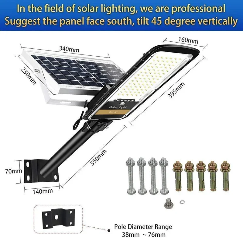 Heavy Duty 80W LED Solar Street Lights Outdoor With Remote Control Top Tier Waterproof IP67 Security Flood Light Dusk To Dawn Sensor For Yard Driveway Patio And Garage Badass Brightness