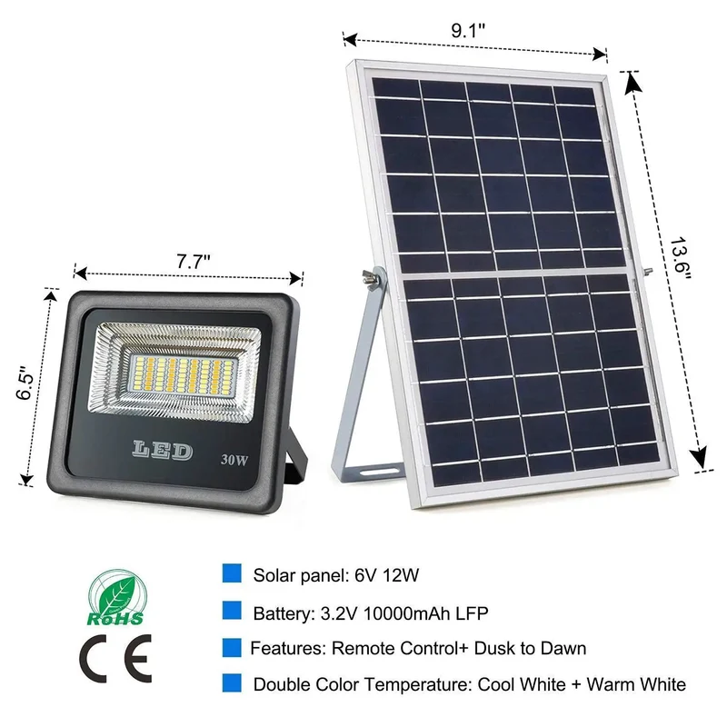 Dang Bright 30W Solar LED Flood Light With RF Remote Control, Big Time Backyard And Driveway Security Spotlight, Dusk To Dawn Light Sensor, Rock Solid Design For Real Smooth Outdoor Nighttime Coverage