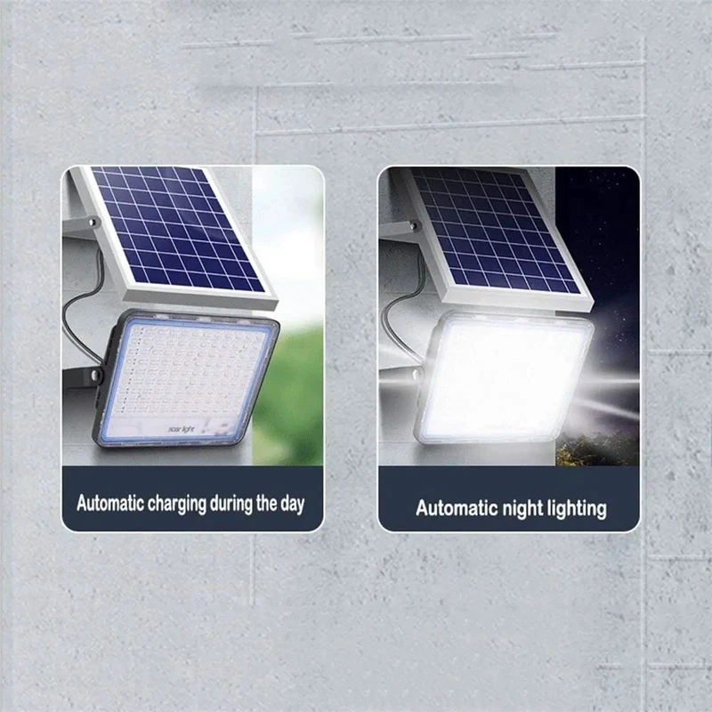 Heavy Duty 200W Solar Flood Light With IP67 Waterproof Rating For Street And Outdoor Yard Use Tough As Nails Die Cast Aluminum Housing Built To Last Through Extreme Weather To Light Up The Block All Night Long