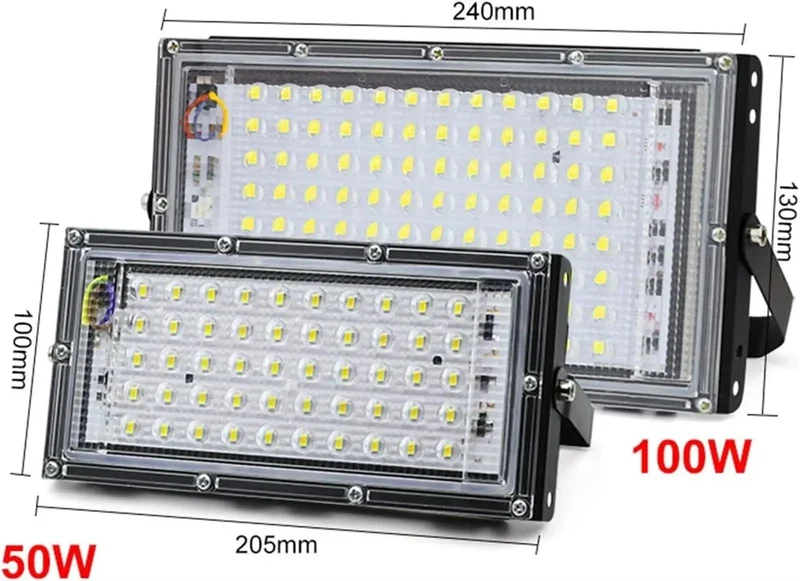 Heavy Duty Outdoor Security Lights Waterproof Led Floodlight With Die Cast Aluminum Build Ip65 All Weather Protection Smart Heat Sink Tech Built Tough And Ready To Shine Blazing Bright 100 Watt Cool White And 50 Watt Warm White For Any Job