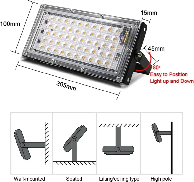 Heavy Duty Outdoor Security Lights Waterproof Led Floodlight With Die Cast Aluminum Build Ip65 All Weather Protection Smart Heat Sink Tech Built Tough And Ready To Shine Blazing Bright 100 Watt Cool White And 50 Watt Warm White For Any Job