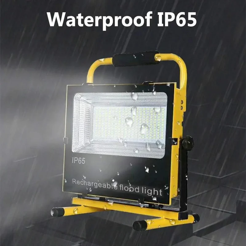 Heavy Duty Rechargeable Led Floodlight Swivel Handle Mount 120 Degree Wide Beam Waterproof Portable Work Light Tough As Nails No Sweat Build For Outdoor Projects And Construction Sites