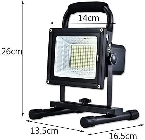 Hefty 200W LED Floodlight With Wireless Remote And Quick Toggle Between Solid Bright Beam Or Sharp Red Blue Warning Strobe Mode For Tough Jobsite Work Nights