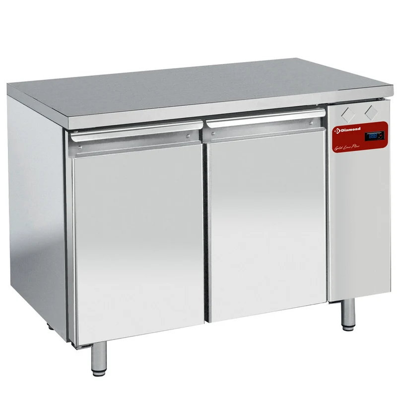 Profi Kühltisch aus Edelstahl , 900 mm , GN 1/1 mit Umluftkühlung, TS2N/H_2XK1/2-H