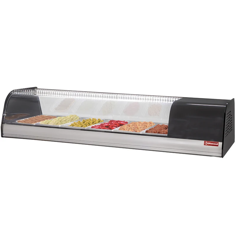 Tapas Aufsatzkühlvitrine , 138 cm , für 6 x GN 1/3 Behälter, TR6-TP/R6
