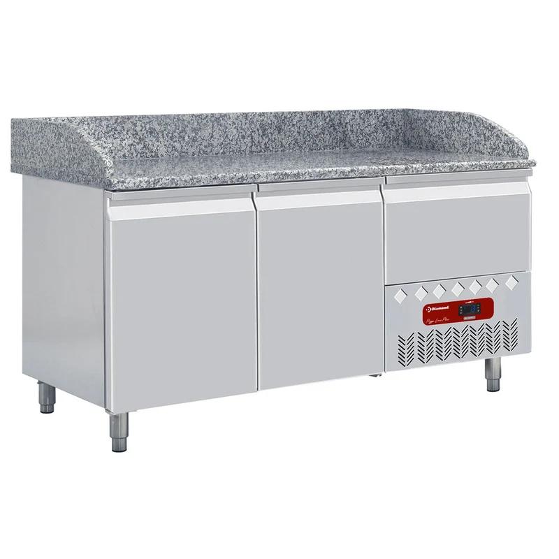 Kühltisch 2 Türen 600x400, 1 neutrale Schubladen (4x Behälter 600x400) - TP23/P9