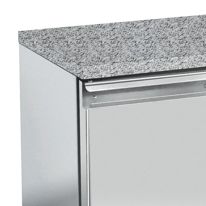 Tiefkühltisch mit Granitplatte , 2 Türen , Bäckernorm 600x400, TP2B/HG-R2