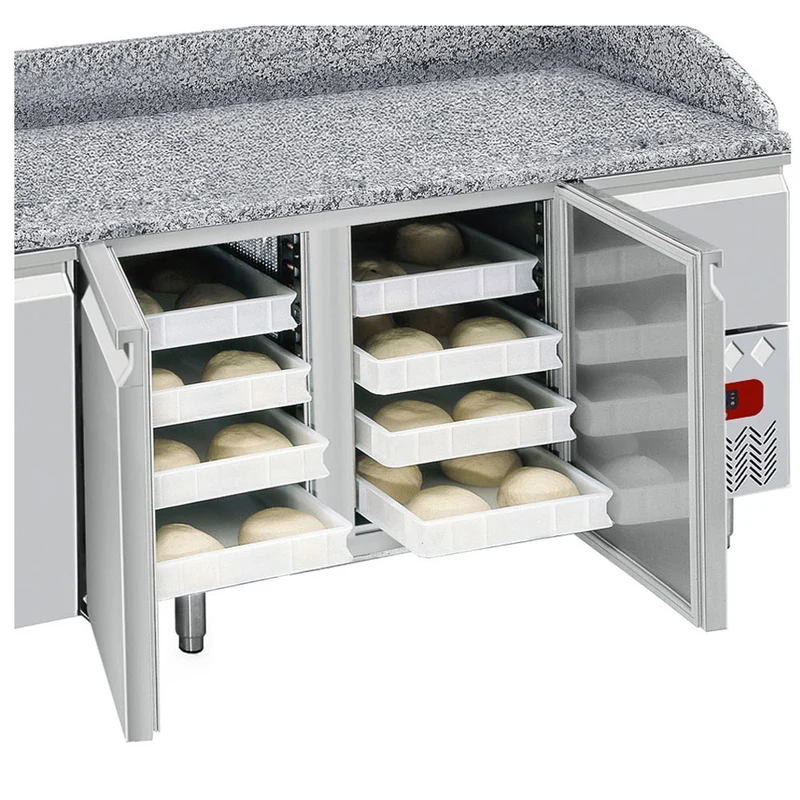 Profi Kühltisch 2m , 2 Türen & 2 neutrale Schubladen für 600x400, TP261/P9