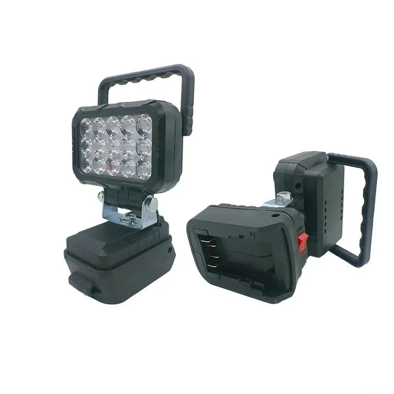 Heavy Duty ABS Flood Lamp Featuring 15 Bright LEDs Powered By 18V Li-ion Batteries Works With DCB200 And DCB210 Series Rechargeable Pack Injection Molded Body For Jobsite Tasks And Home Improvement Needs A Real Boss Upgrade For Your Gear