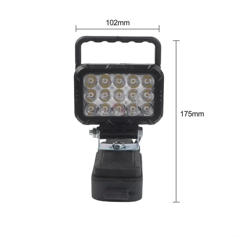 Heavy Duty ABS Flood Lamp Featuring 15 Bright LEDs Powered By 18V Li-ion Batteries Works With DCB200 And DCB210 Series Rechargeable Pack Injection Molded Body For Jobsite Tasks And Home Improvement Needs A Real Boss Upgrade For Your Gear