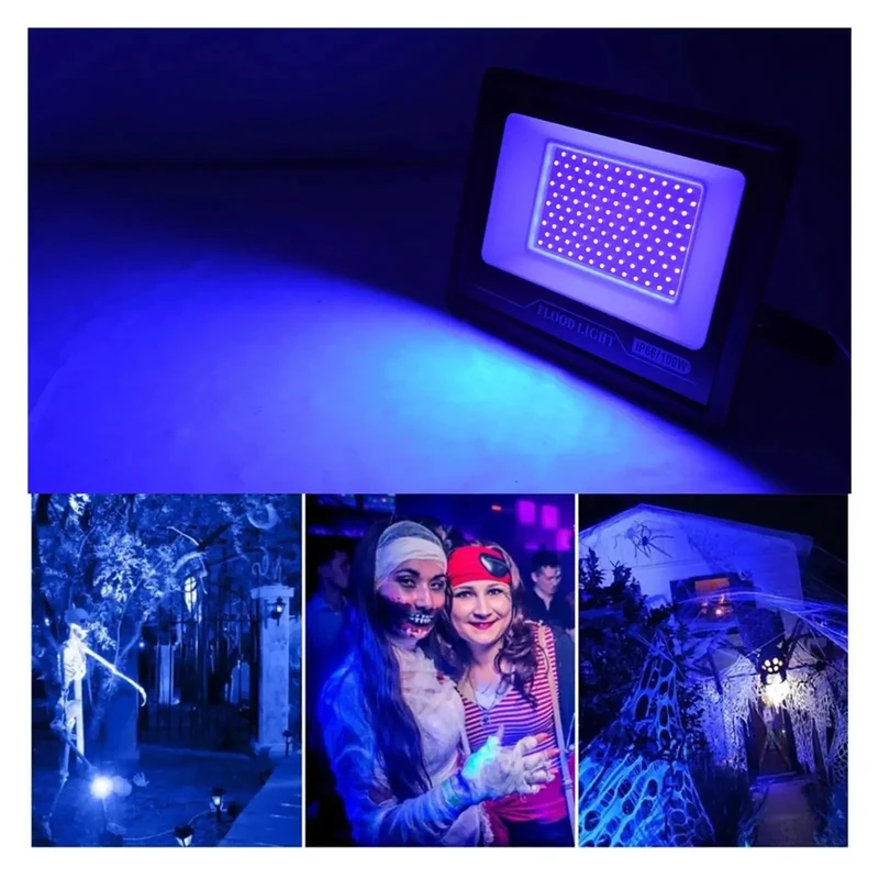 Heavy Duty Led Uv Floodlight And Black Light With Ip66 Waterproof Housing For Parties Stages And Gardens Featuring Badass Uv Output 50W 100W 150W Options For Straight Fire Ambient Glow That Goes Hard In Any Weather