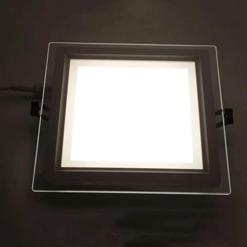 Super Sleek Ultra Thin Square Led Recessed Downlight With Glass Panel Trim Kit Hassle Free Ten Minute Retrofit Setup Smooth Six Watt Sixty Kelvin Cool White Ceiling Spotlight For Kitchen Bedroom And Home Office