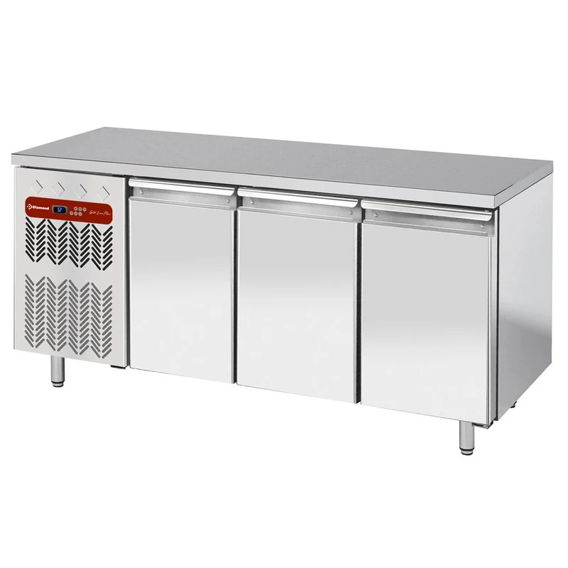 Umluftkühltisch 3-türig GN 1/1 , Edelstahl , Aggregat links, TG3N/HGX-R2