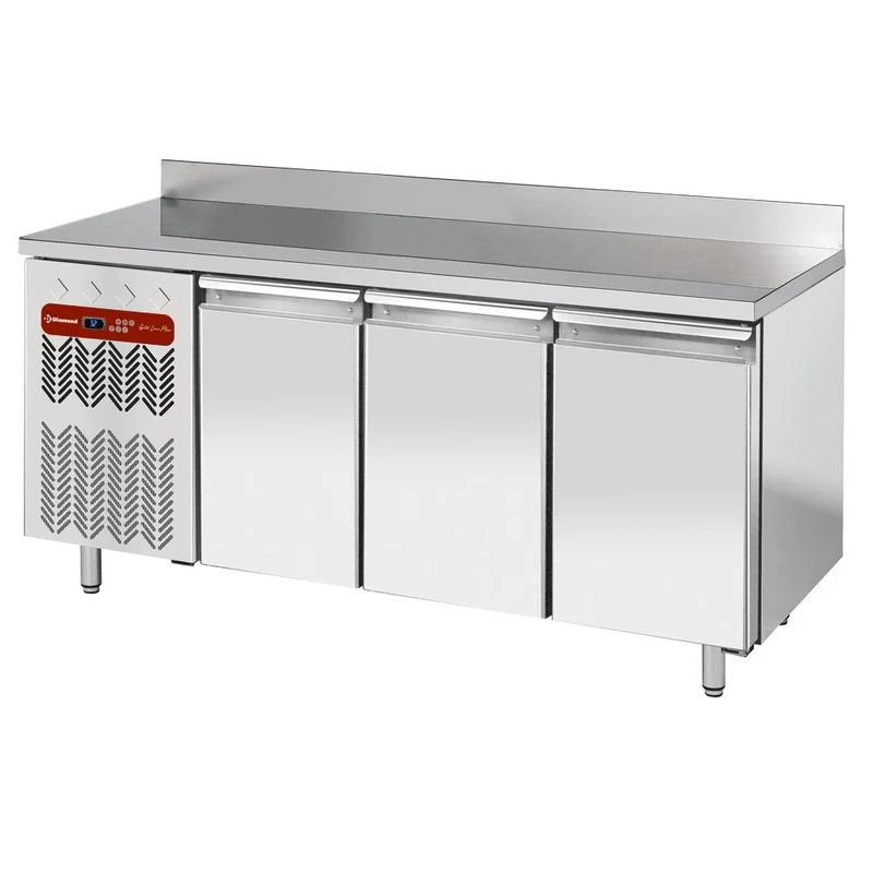 Umluft-Kühltisch, 3-türig GN 1/1 , 405 L , Edelstahl mit Aufkantung, TG3N/HAGX-R2