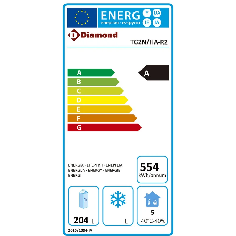 Kühltisch GN 1/1 mit Aufkantung , 2 Türen , 260 L , Umluftkühlung, TG2N/HA-R2