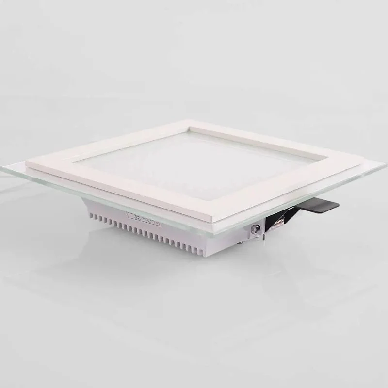Buttery Smooth Ultra Slim Square Retrofit Recessed LED Downlight Trim Kit With Glass Panel For Easy Ceiling Installation Super Bright 6000K Cool White Heavy Duty Lighting For Kitchens Bathrooms And Home Offices Straight Up Vibe Upgrade