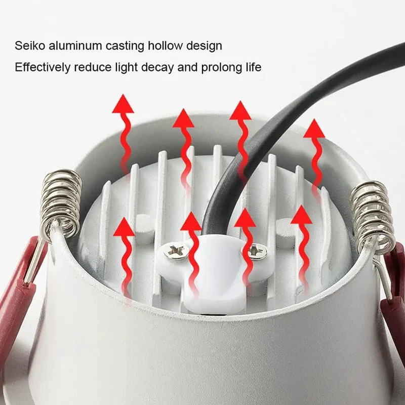 Kickass 5W 7W 10W Led Recessed Downlight Retrofit Kit Off White Matte Baffle Trim Dope Adjustable Color Temp Tight 120 Degree Beam Angle Heavy Duty Aluminum Heat Sink Smooth Zero Drama Lighting Anywhere