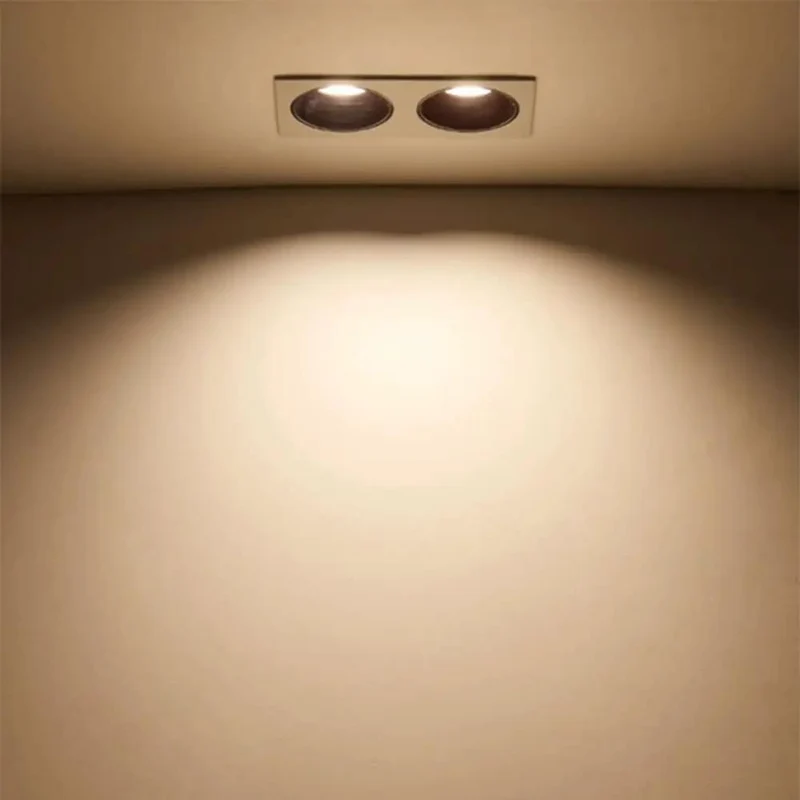 Slick 5 Pack Double Head Recessed Led Downlight Wafer Ceiling Fixture Super Bright Adjustable Warm To Cool White High Cri No Sweat Setup Smooth Anti Glare Surface Mounted Glow For Home