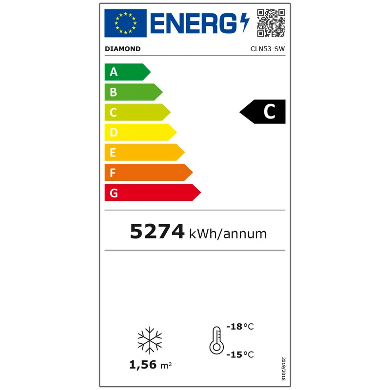 Tiefkühlschrank mit Leuchtkasten , 496 L , Glastür & LED, CLN53-SW